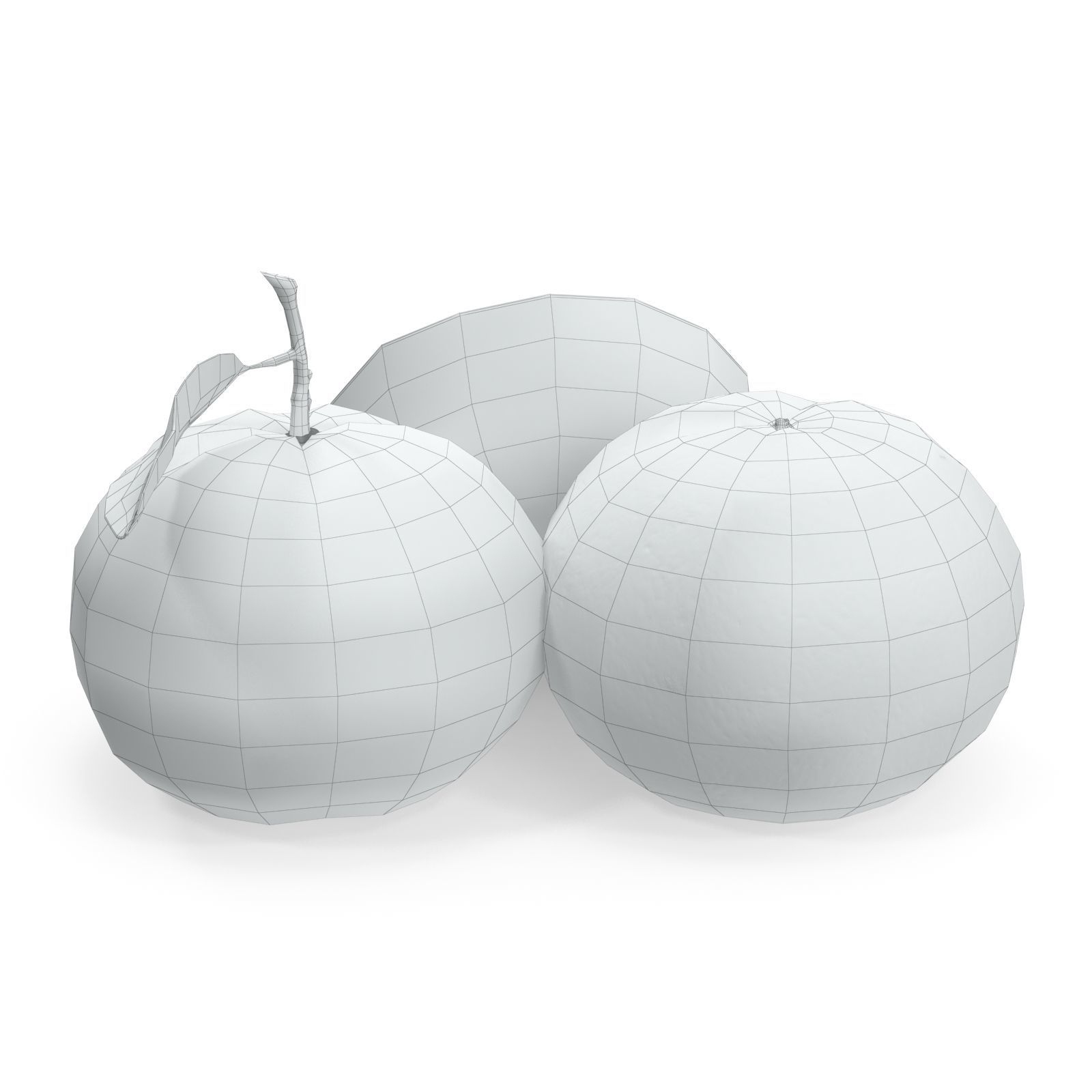 Tangerine three oranges 3D model_7