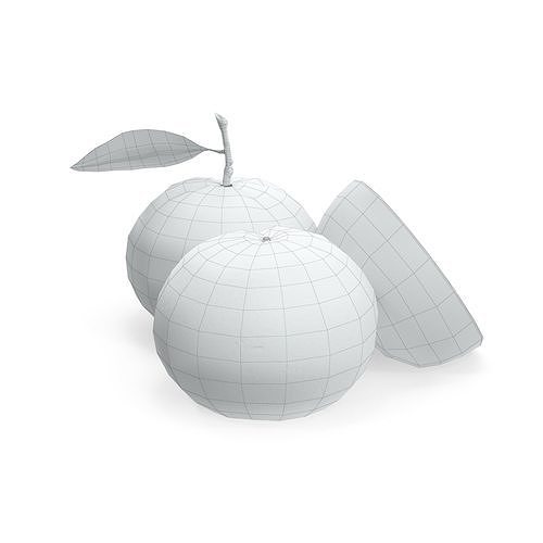 Tangerine three oranges 3D model 7