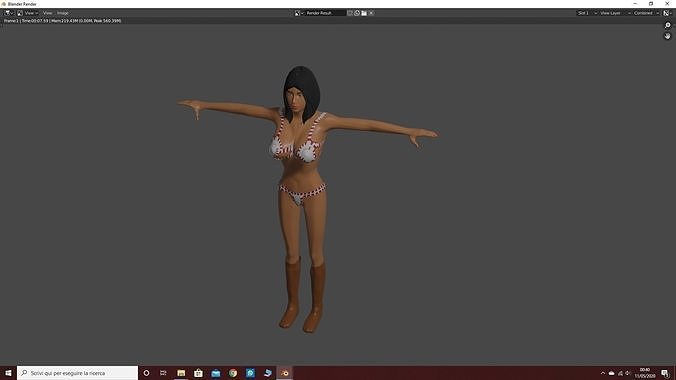 KN - Female woman Character  Free low-poly 3D model