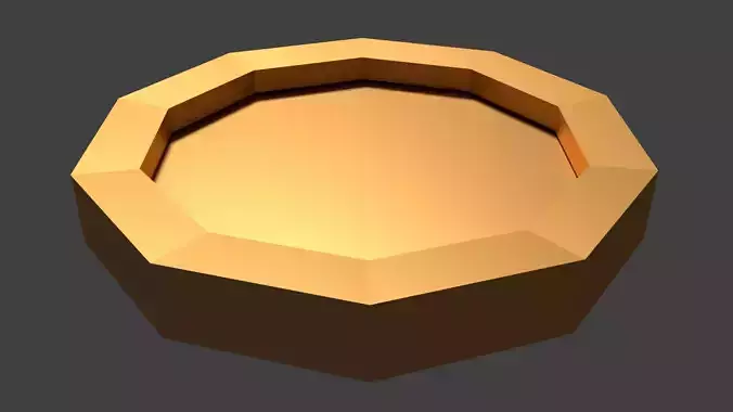 Low Poly Gold Coin Free low-poly 3D model