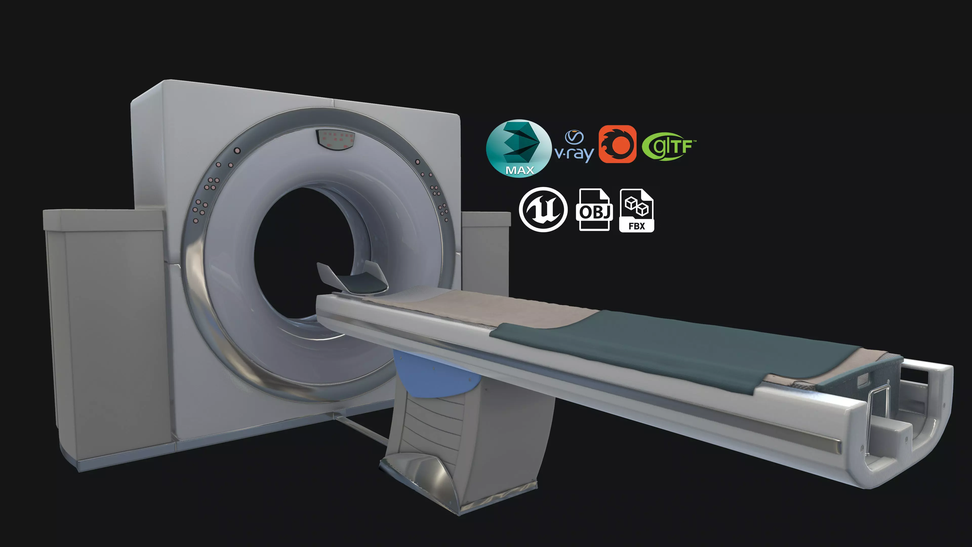 medical scanner MAGNETOM MRI Low-poly 3D model