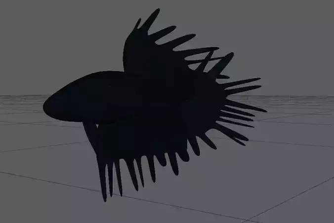 Low-poly Simple Crowntail Betta Fish