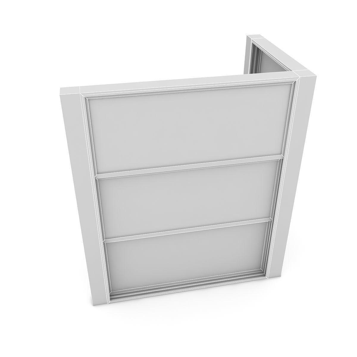 Guillotine Glazing Low-poly 3D model_5