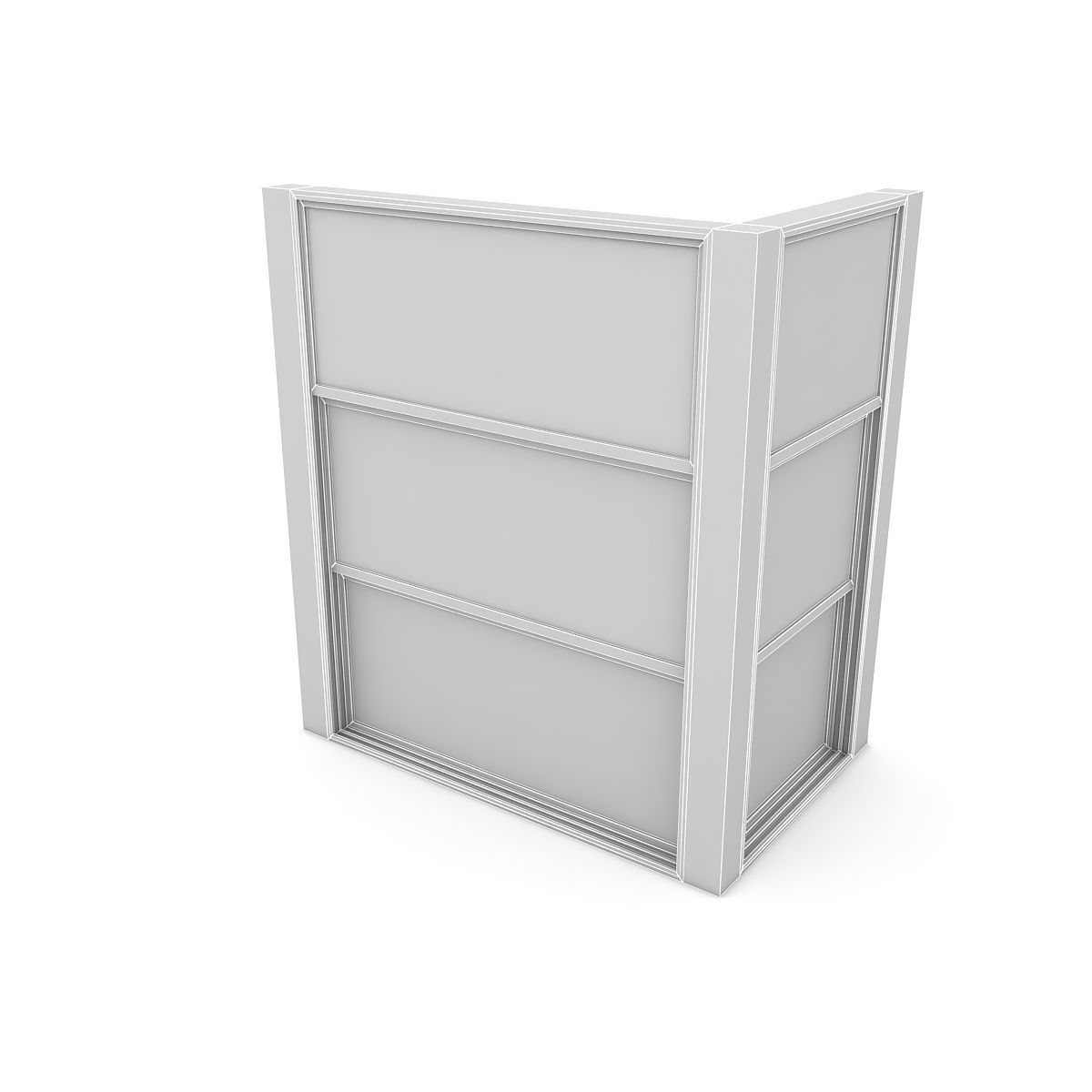 Guillotine Glazing Low-poly 3D model_4