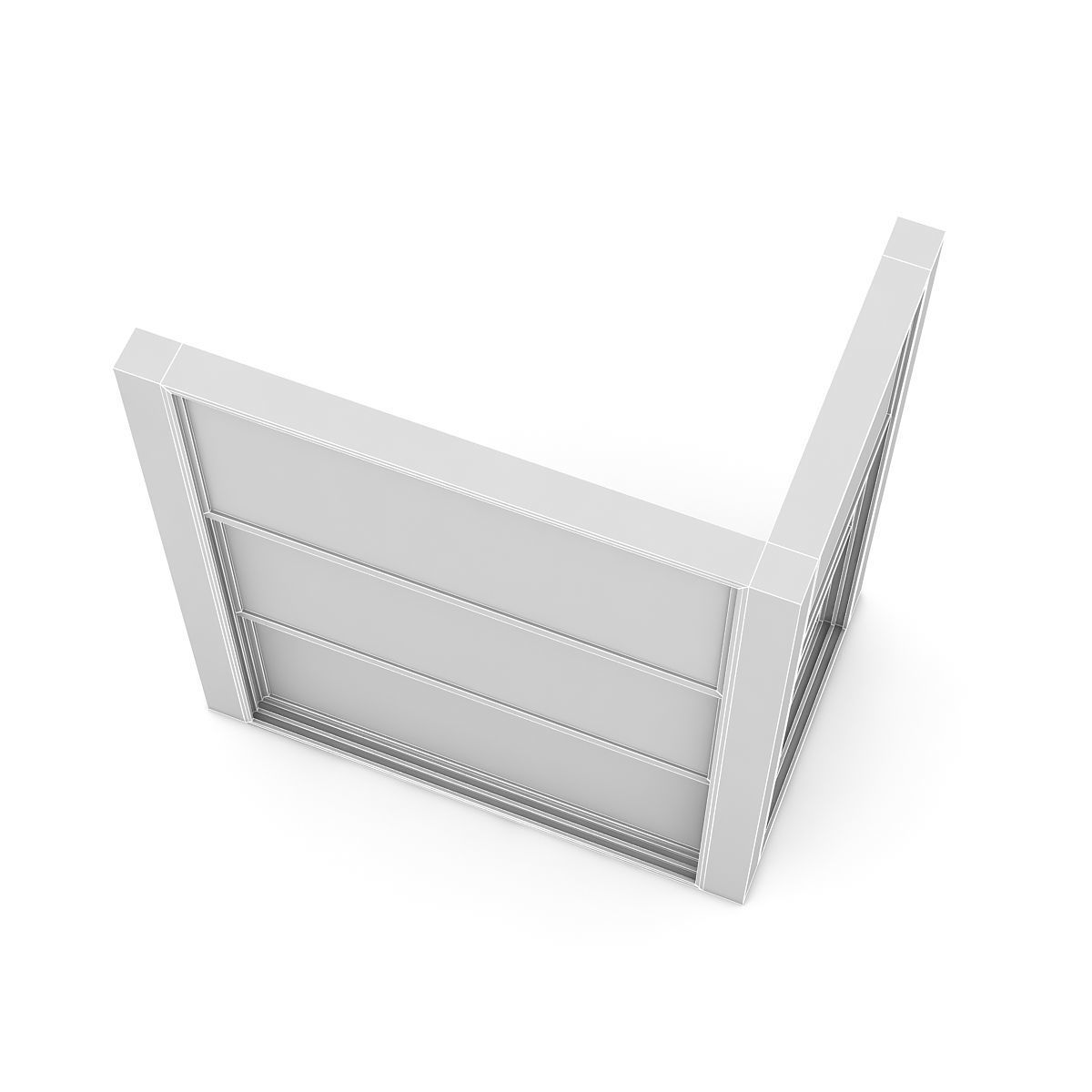 Guillotine Glazing Low-poly 3D model_7