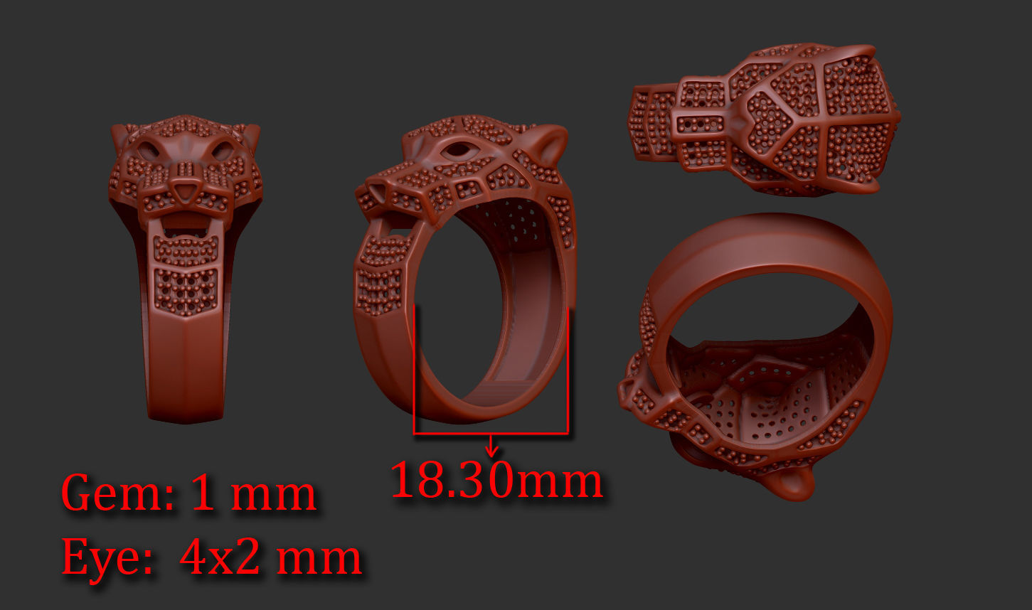 panther triple 3D print model_2