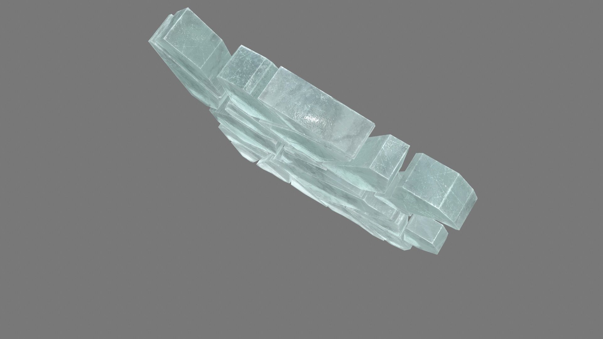 ice set piece of glass Low-poly 3D model_18