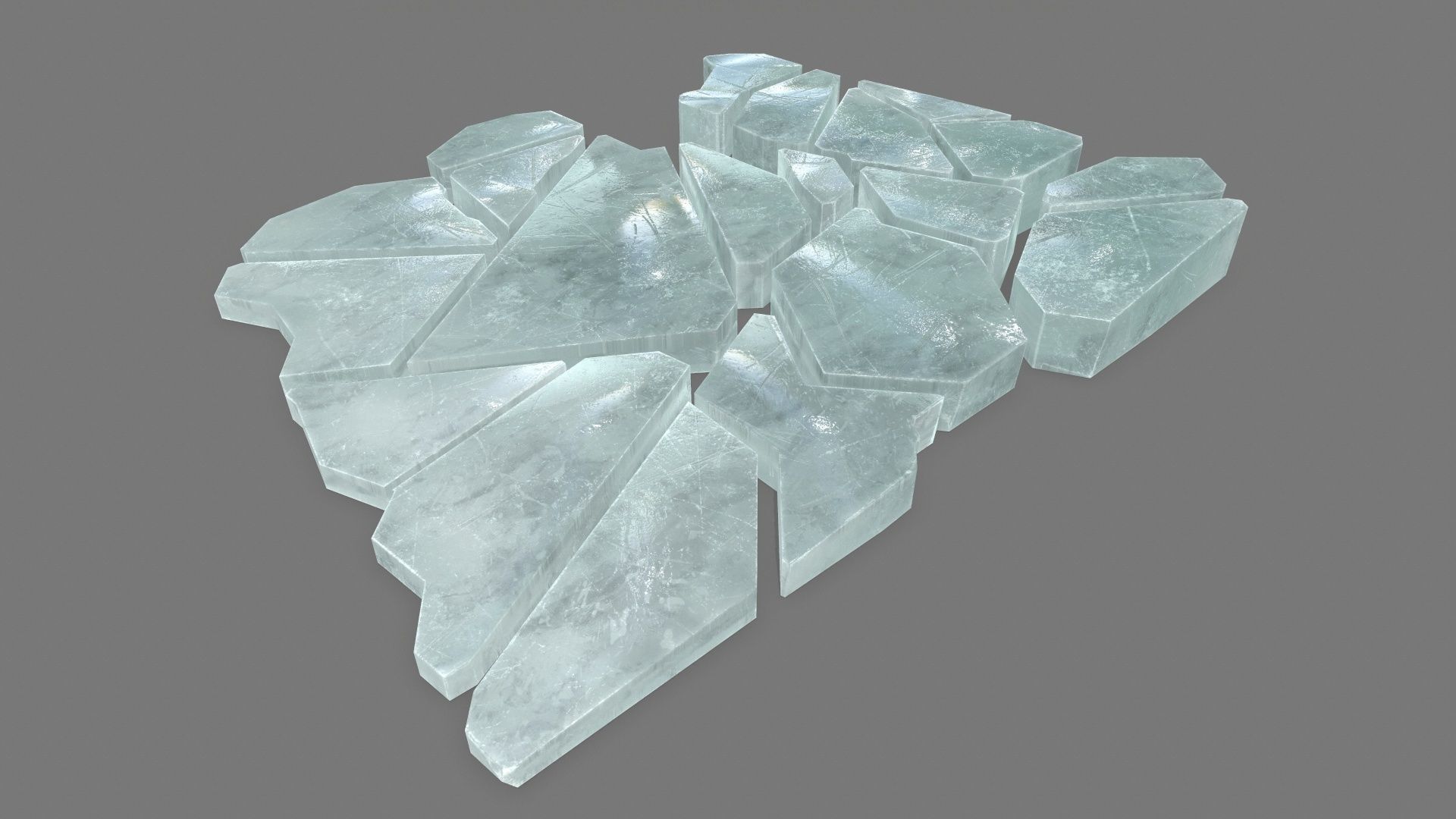 ice set piece of glass Low-poly 3D model_2