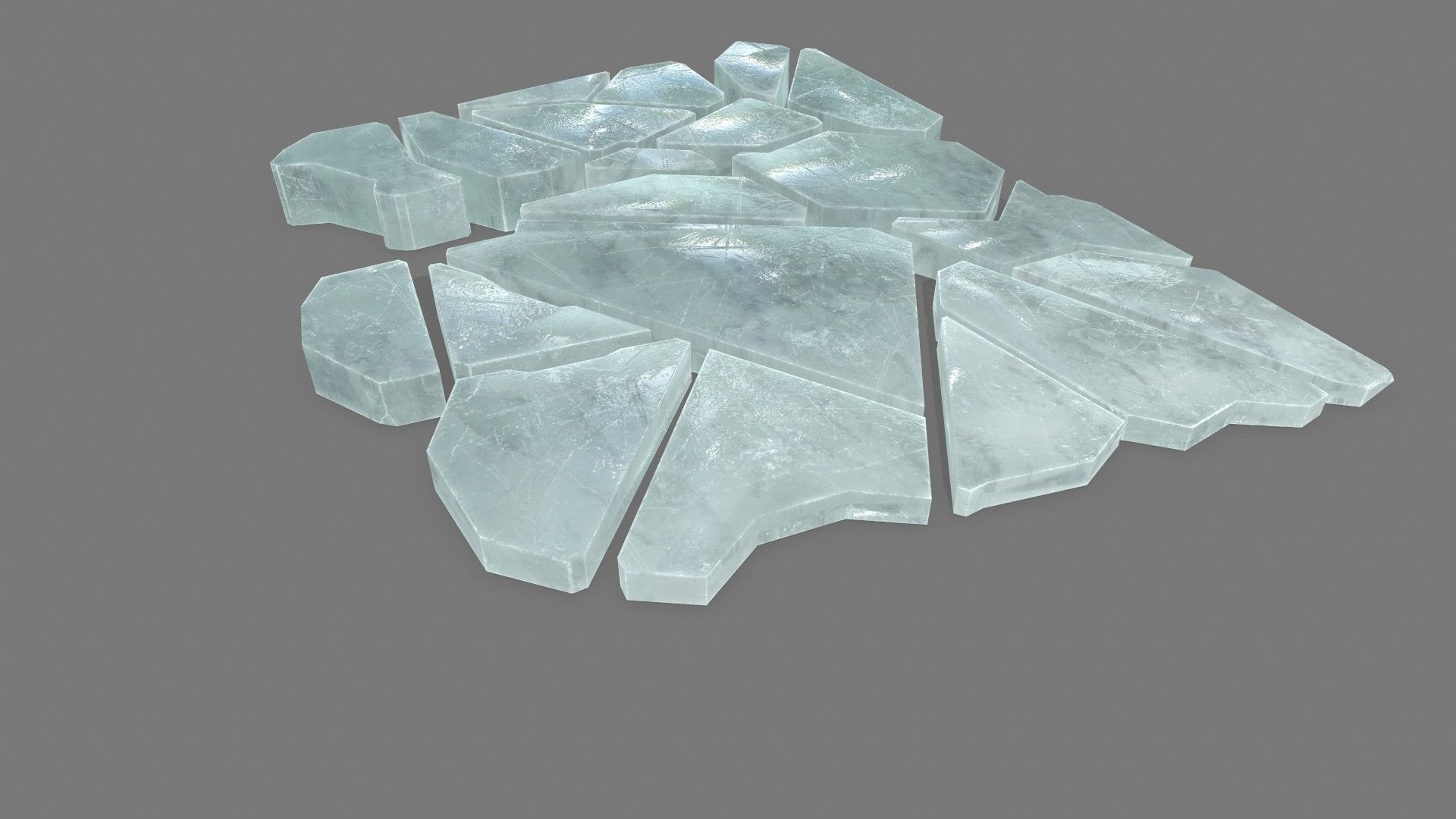 ice set piece of glass Low-poly 3D model_9