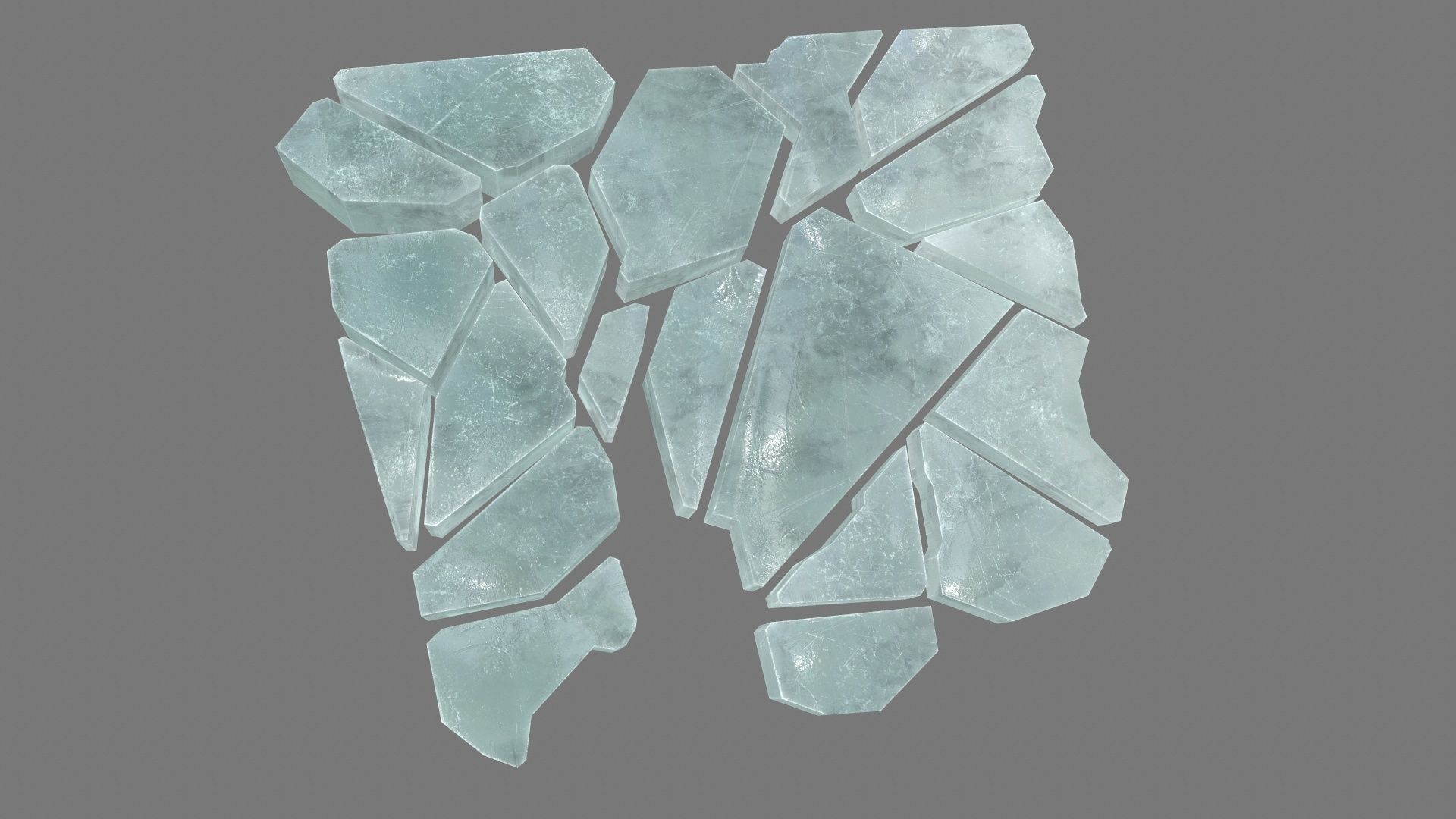 ice set piece of glass Low-poly 3D model_13