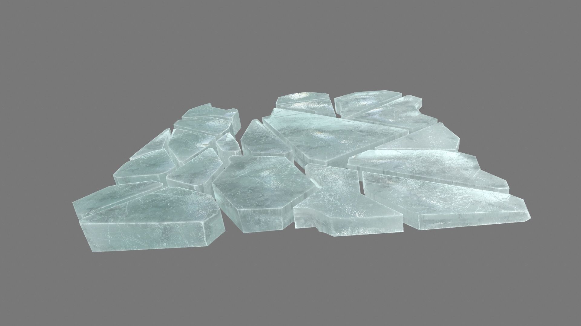 ice set piece of glass Low-poly 3D model_11