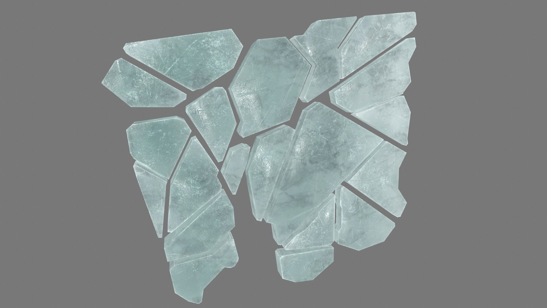 ice set piece of glass Low-poly 3D model_15