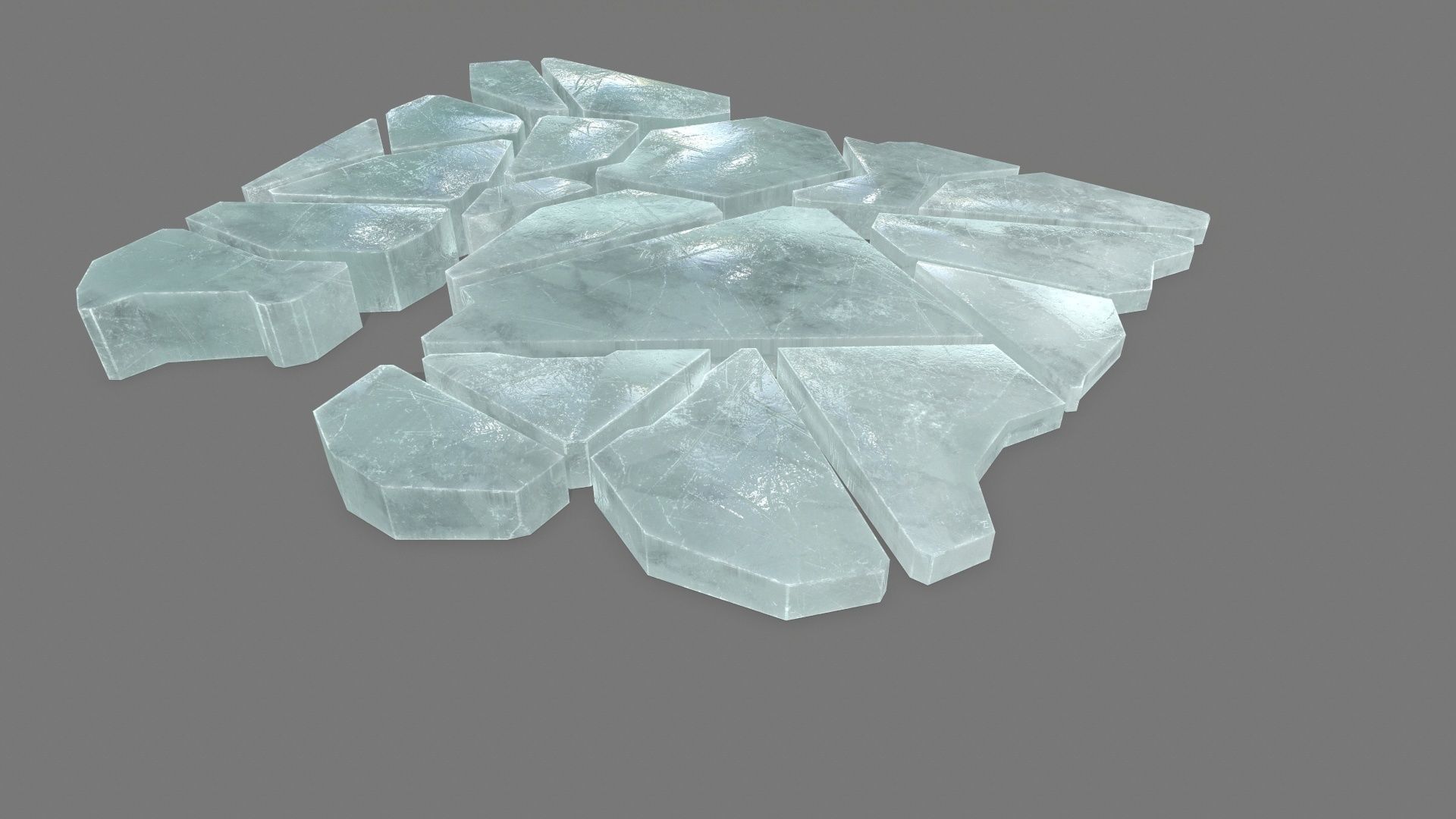 ice set piece of glass Low-poly 3D model_12