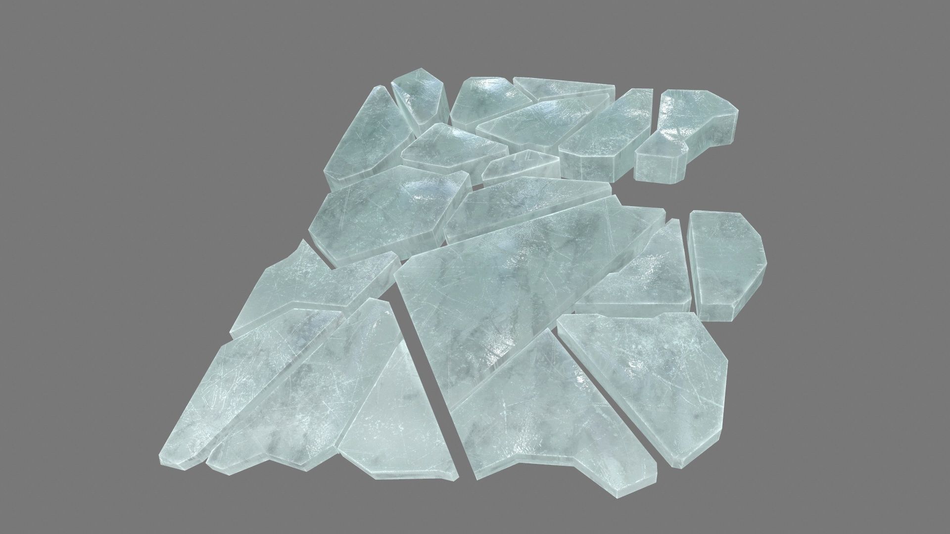 ice set piece of glass Low-poly 3D model_10