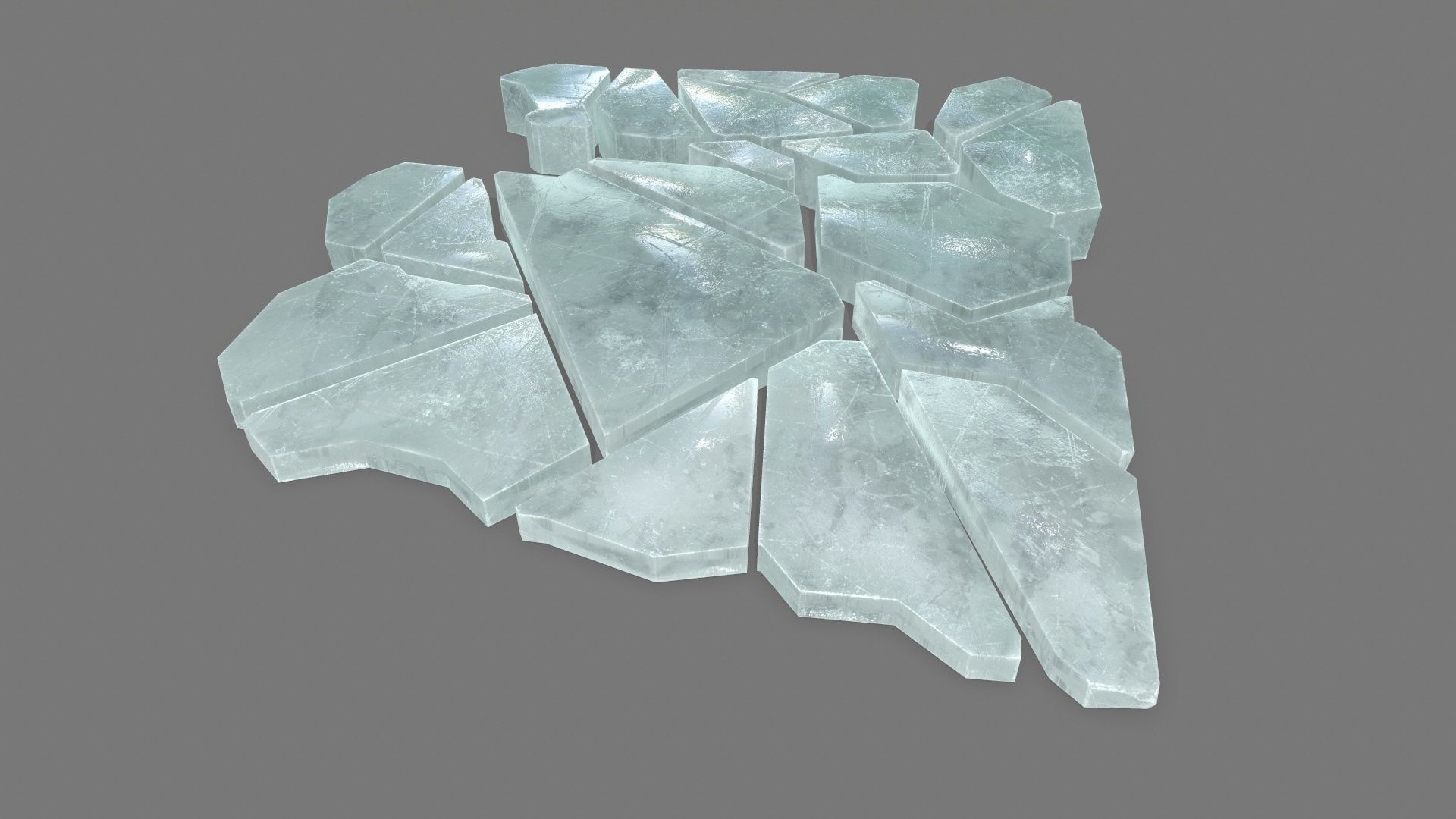 ice set piece of glass Low-poly 3D model_8