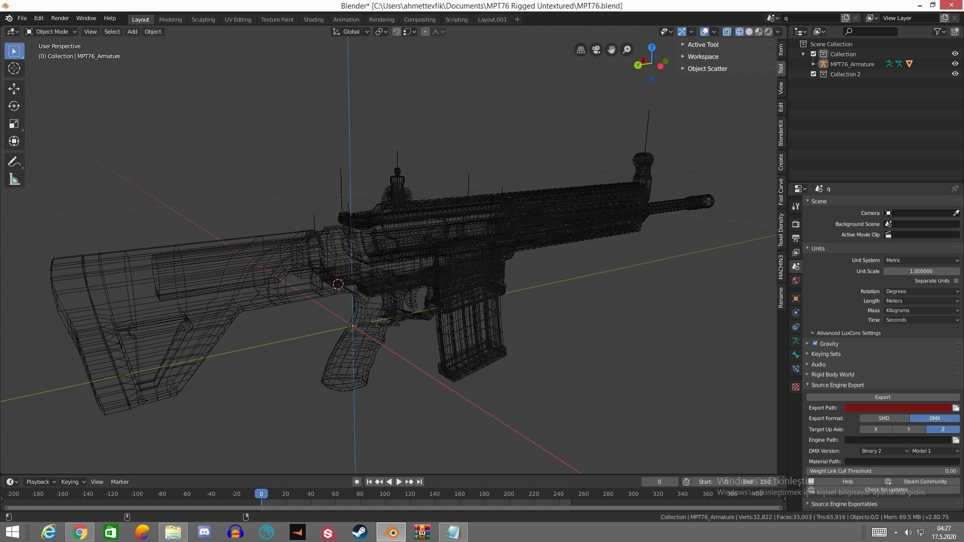MPT 76 Untextured Rigged Low-poly 3D model_9