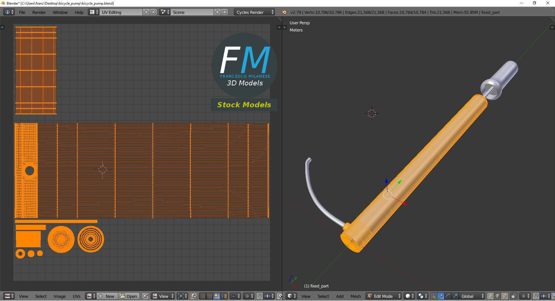 Bicycle pump 3D model_10