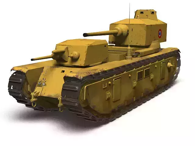 French super heavy tank FCM F1 3D model