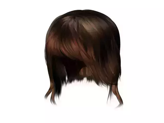 Blond hair female body 3d