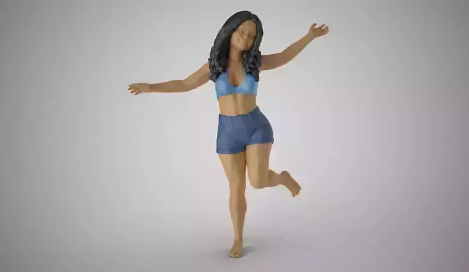 Cute Girl With Open Arms 3D print model