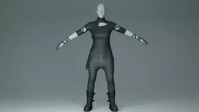Sci-fi Rave Outfit Low-poly 3D model