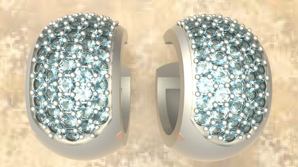 Diamond Earring 3D model_13