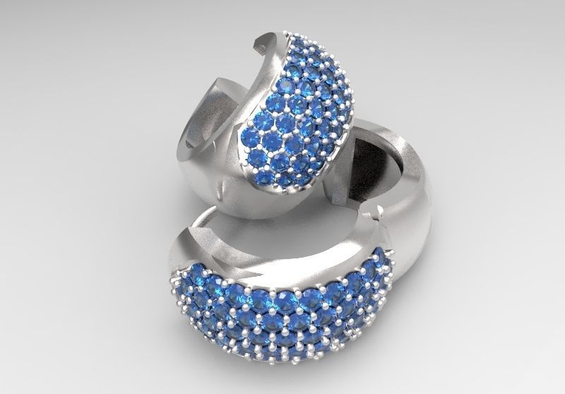 Diamond Earring 3D model_2