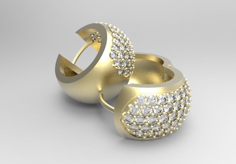Diamond Earring 3D model_9