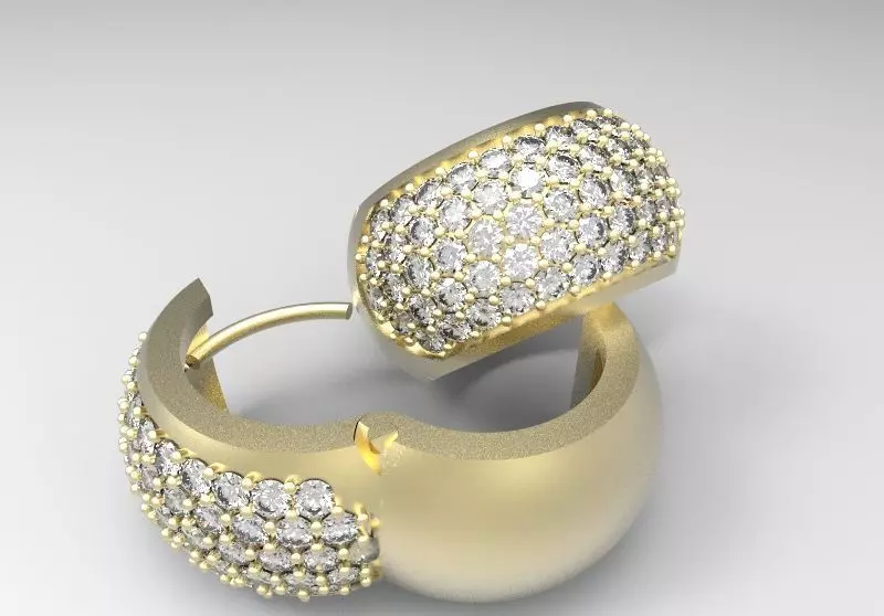Diamond Earring 3D model_0