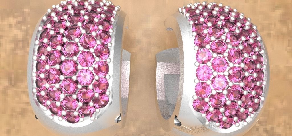 Diamond Earring 3D model_11