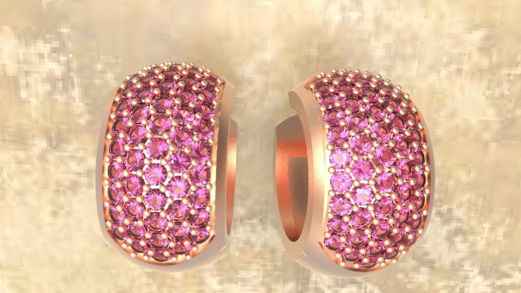 Diamond Earring 3D model_12