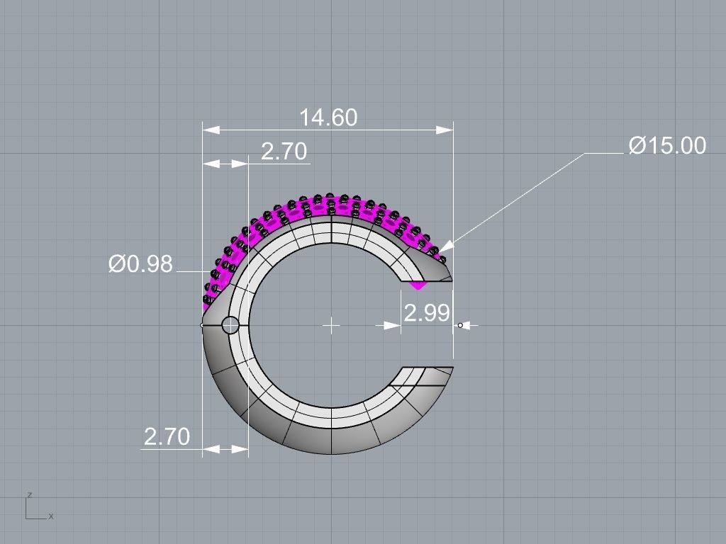 Diamond Earring 3D model_3