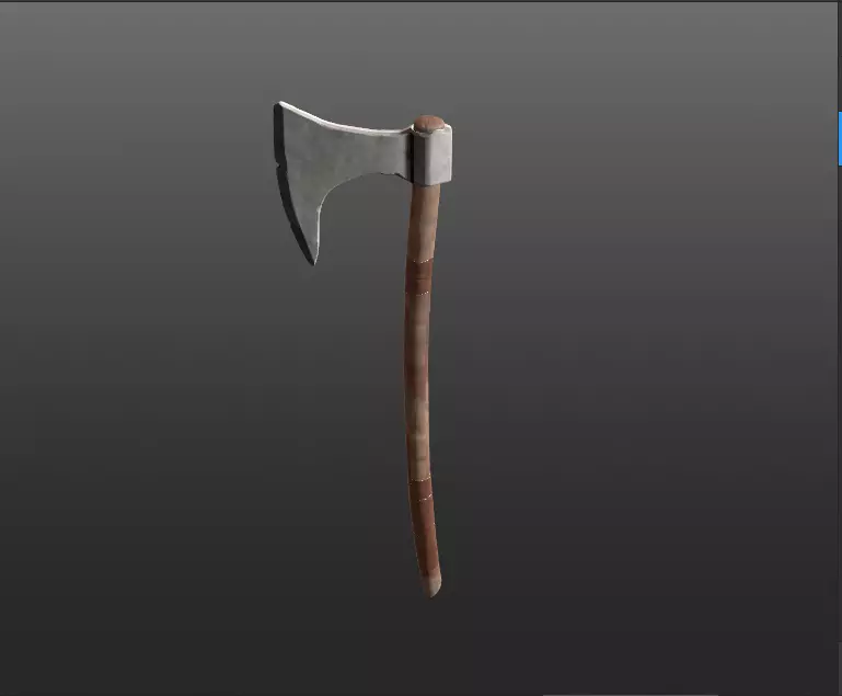 Low poly axe game asset Free low-poly 3D model_0
