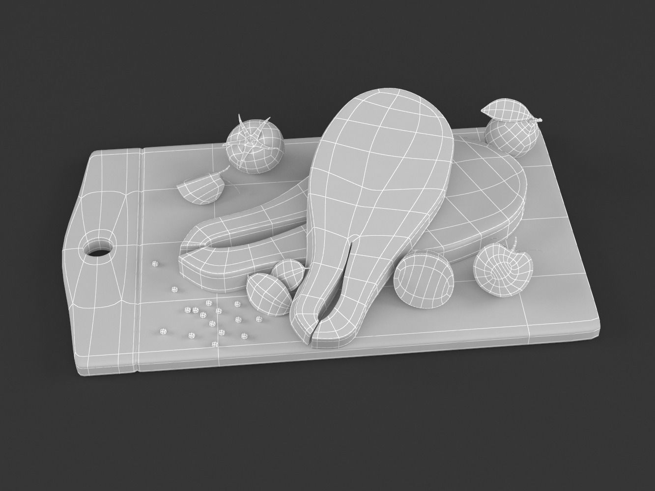 Salmon Steak with Vegetables 3D model_8