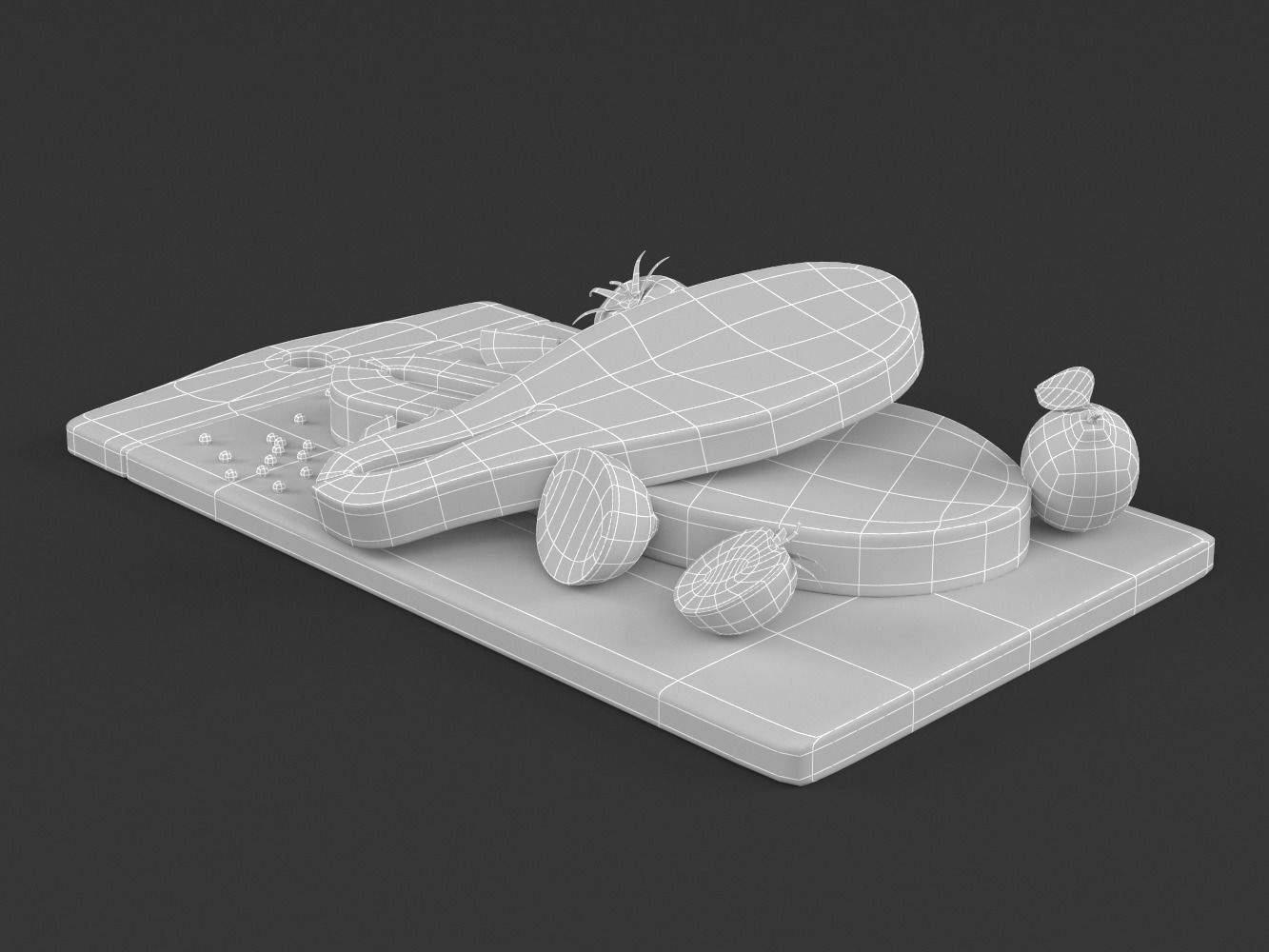 Salmon Steak with Vegetables 3D model_5