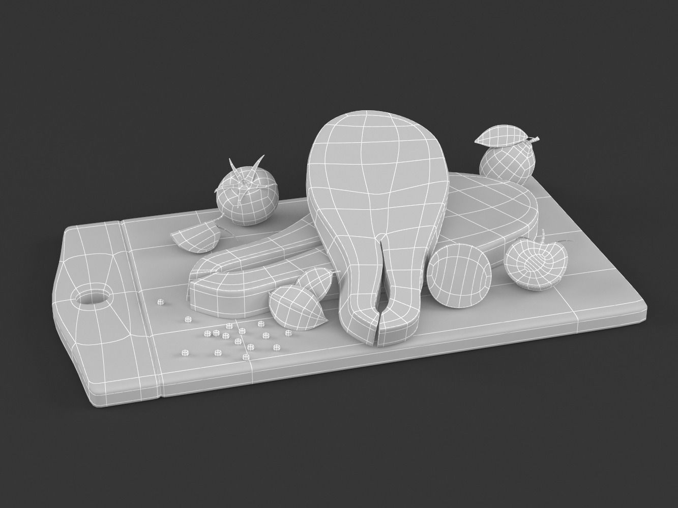 Salmon Steak with Vegetables 3D model_9