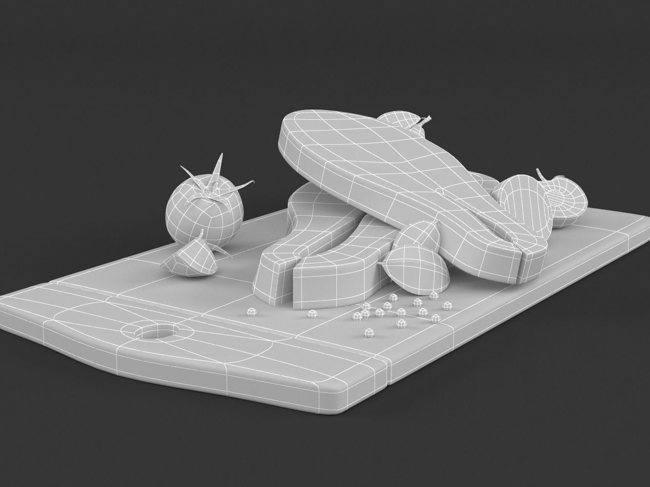 Salmon Steak with Vegetables 3D model_6