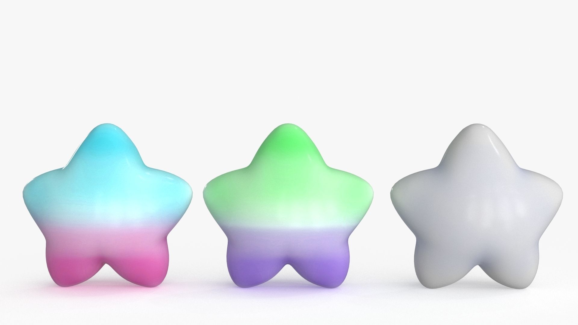 Cartoon Kawaii Star Low-poly 3D model_8