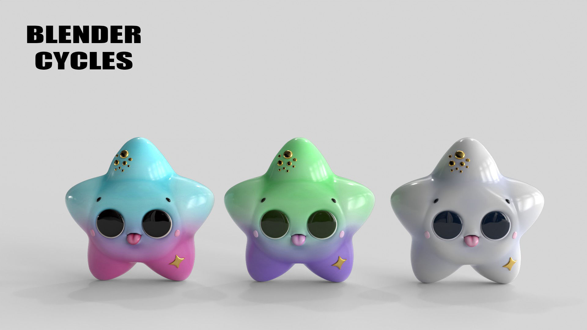 Cartoon Kawaii Star Low-poly 3D model_17