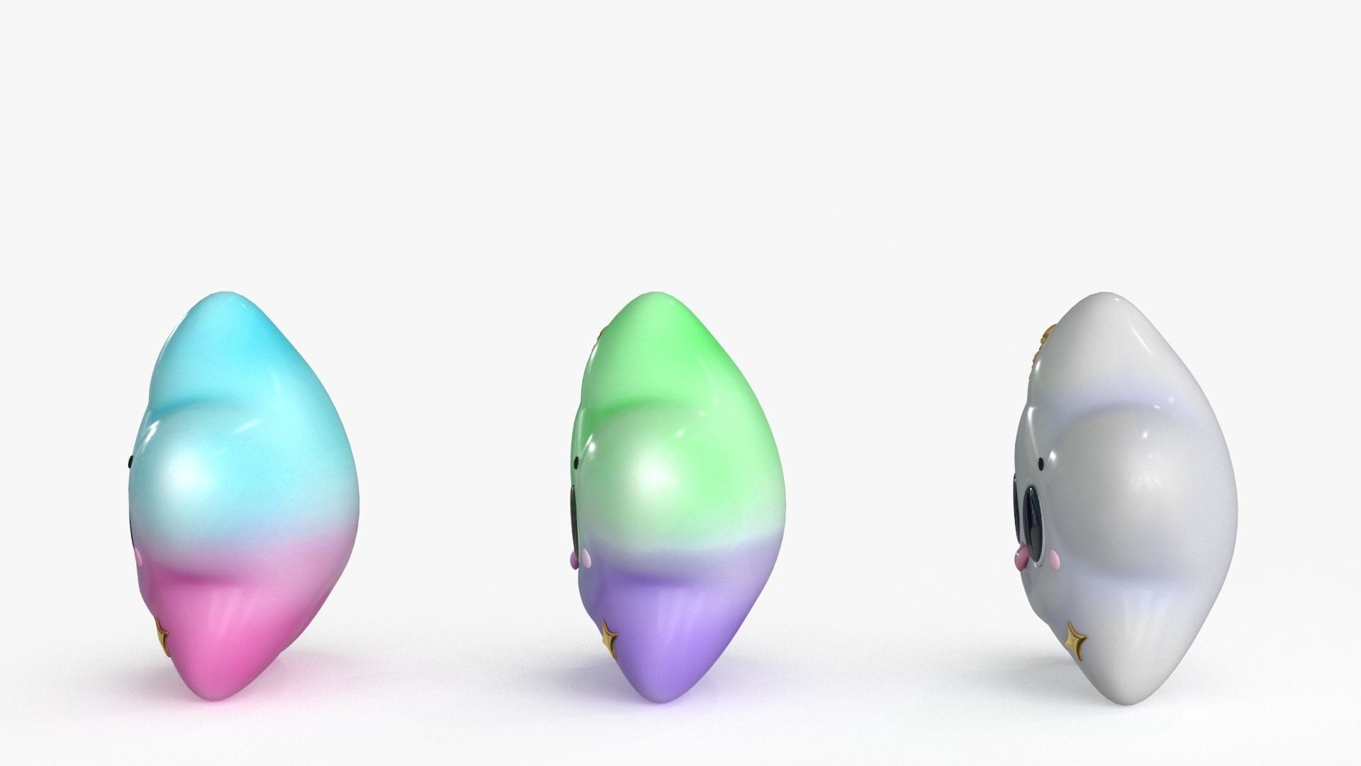 Cartoon Kawaii Star Low-poly 3D model_11