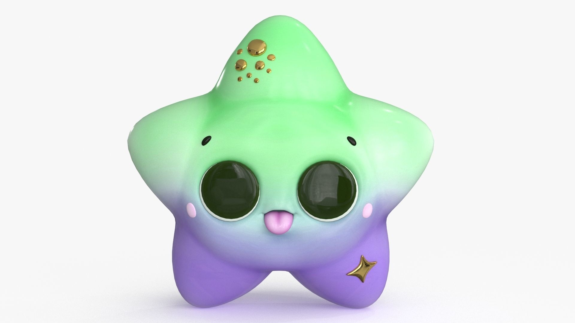 Cartoon Kawaii Star Low-poly 3D model_15