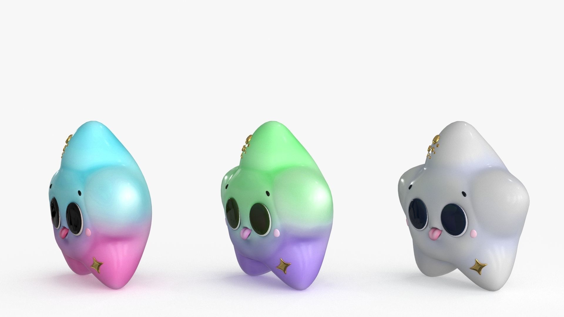 Cartoon Kawaii Star Low-poly 3D model_12