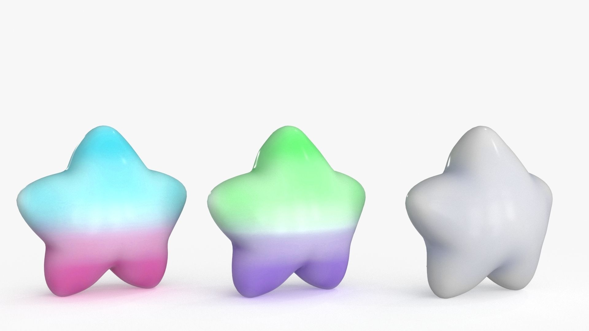 Cartoon Kawaii Star Low-poly 3D model_9