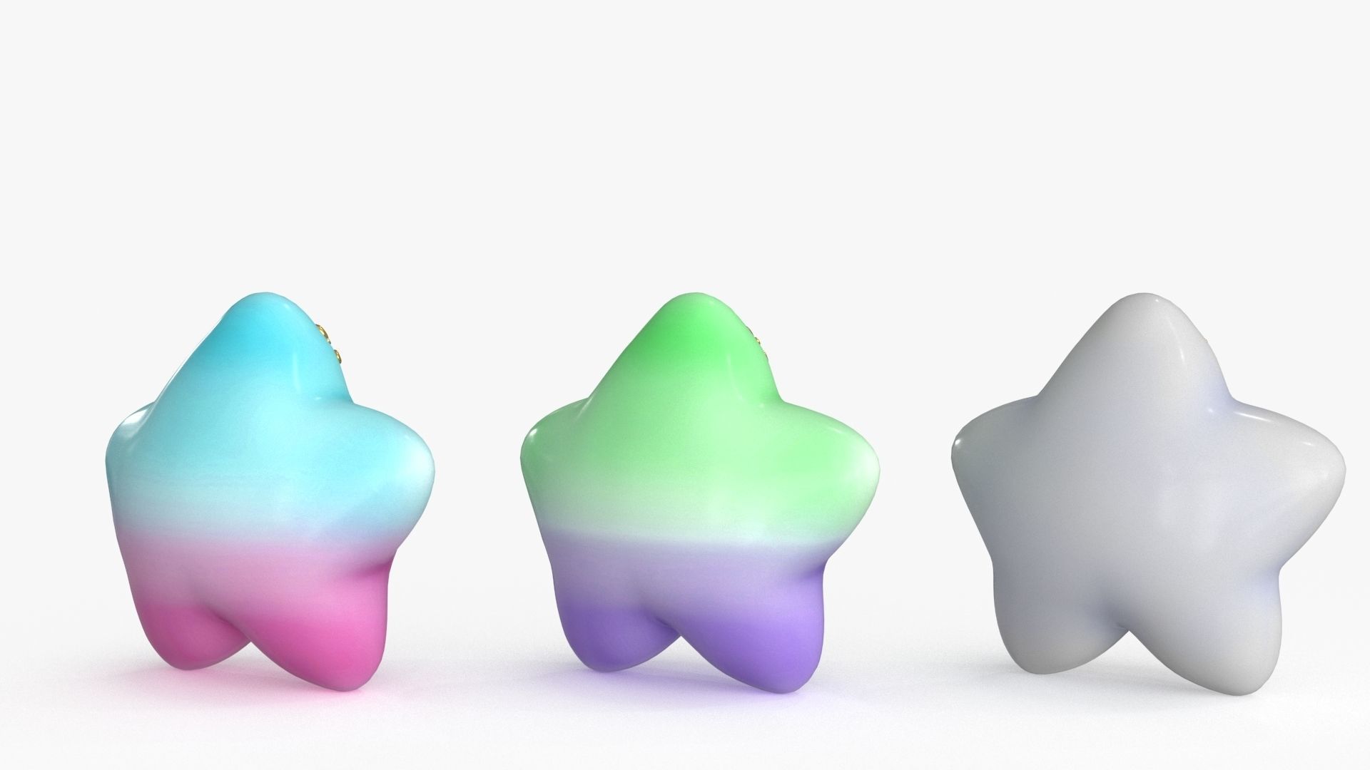 Cartoon Kawaii Star Low-poly 3D model_7