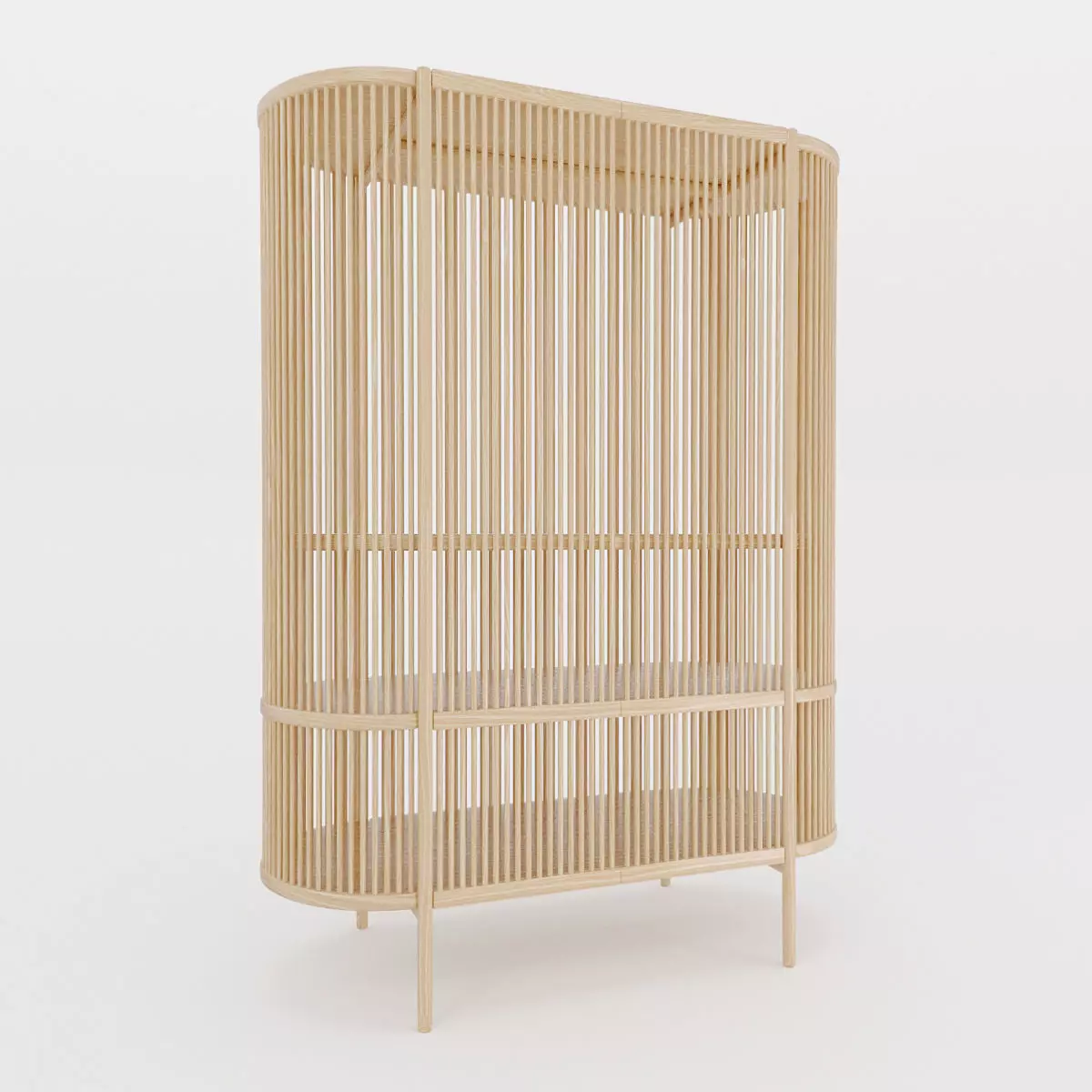 Bastone Cabinet Oak with Doors 3D model