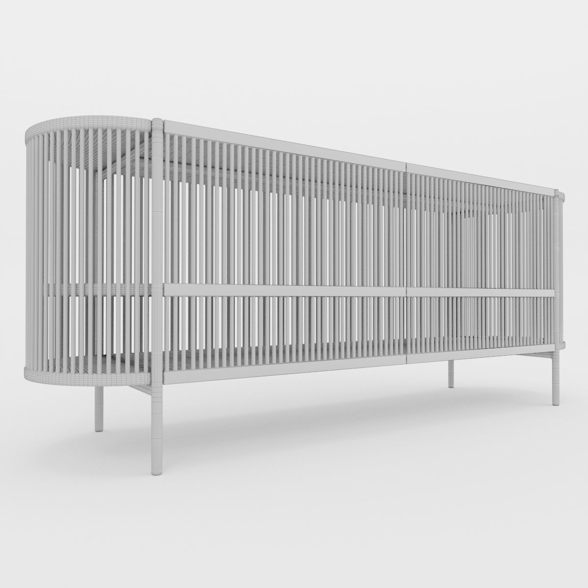 Bastone Sideboard Oak with Doors 3D model_10