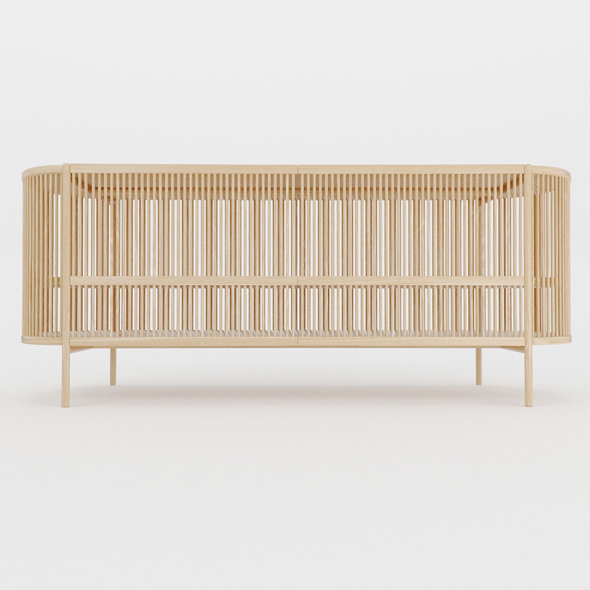 Bastone Sideboard Oak with Doors 3D model_4