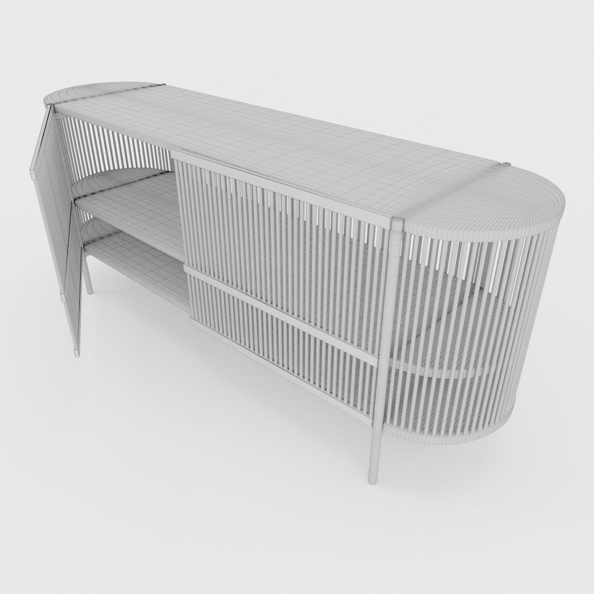 Bastone Sideboard Oak with Doors 3D model_15