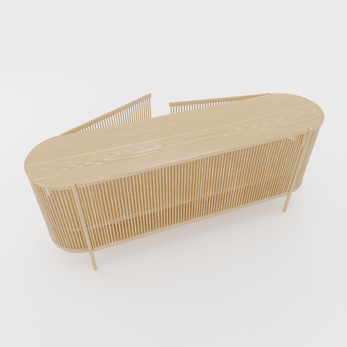 Bastone Sideboard Oak with Doors 3D model_8