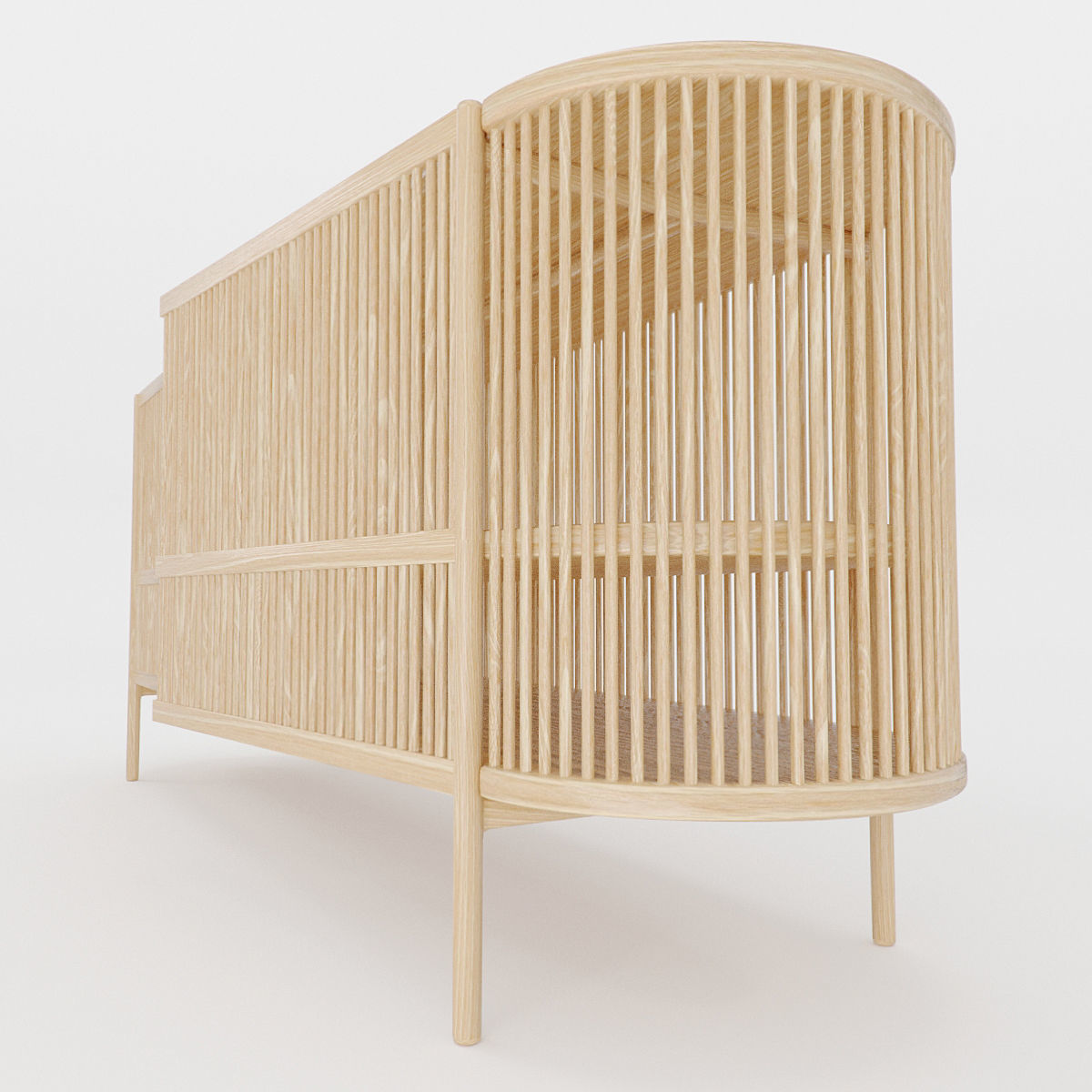 Bastone Sideboard Oak with Doors 3D model_7